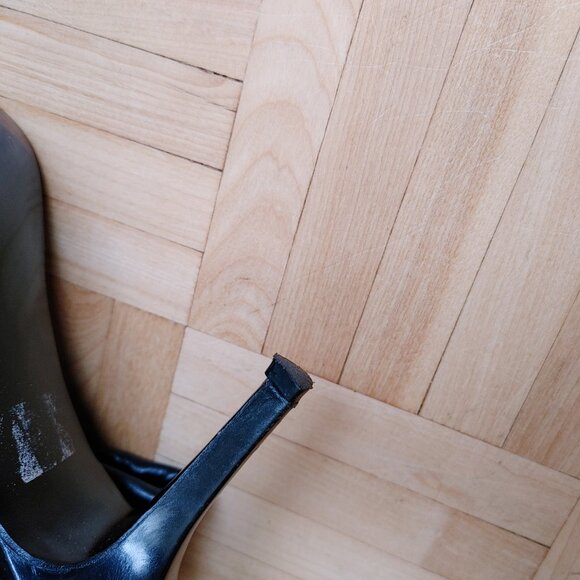 💯% genuine leather Black Knee high heeled boots - Picture 9 of 16